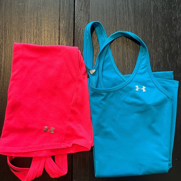 Under Armour Tops - Under Armour Teal and Hot Pink Workout tank tops